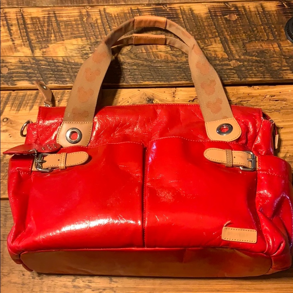 Storksak Red Patent Disney Mickey